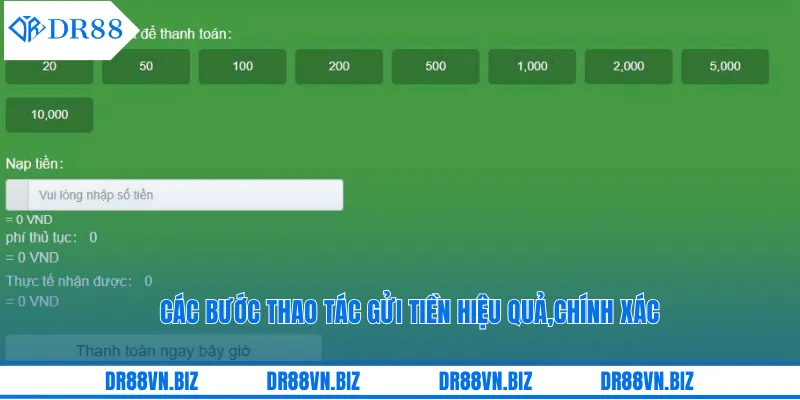 Các bước thao tác gửi tiền hiệu quả,chính xác Các bước thao tác gửi tiền hiệu quả,chính xác